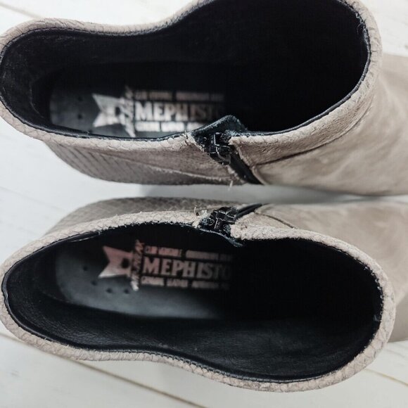Mephisto Michaela Boots Womens‎ 9 Casual Ankle Bootie Taupe Leather Bucksoft Zip - Picture 8 of 13